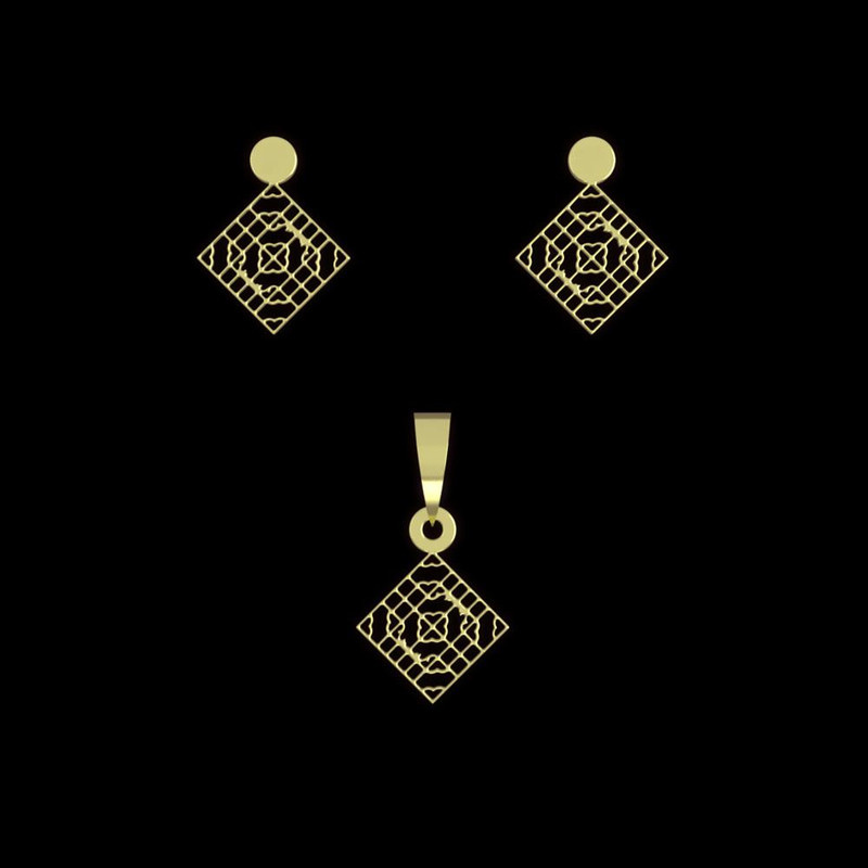 نیم ست طلا 18 عیار زنانه مدوپد مدل لوزی کد NA10483