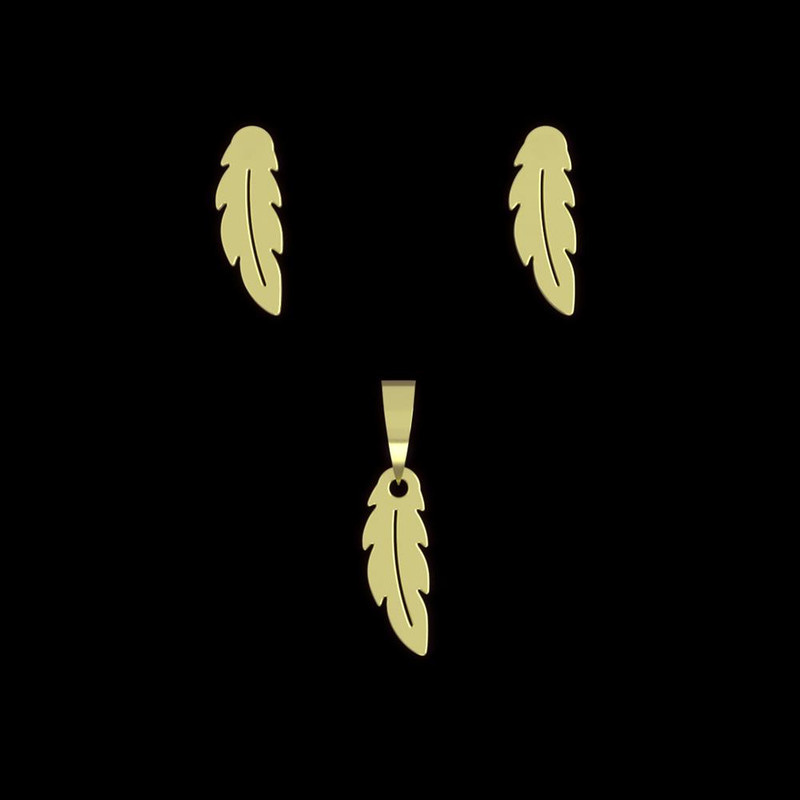 نیم ست طلا 18 عیار زنانه مدوپد مدل پر کد NA11888