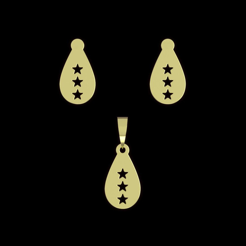 نیم ست طلا 18 عیار زنانه مدوپد مدل ستاره کد NA11970