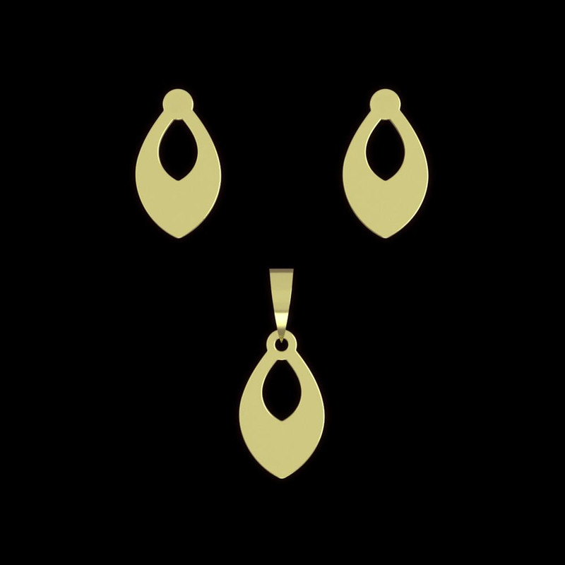 نیم ست طلا 18 عیار زنانه مدوپد مدل اشک کد NA11974