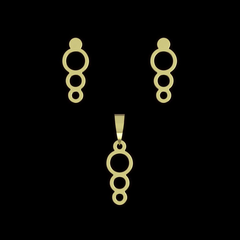 نیم ست طلا 18 عیار زنانه مدوپد مدل حلقه کد NA12045