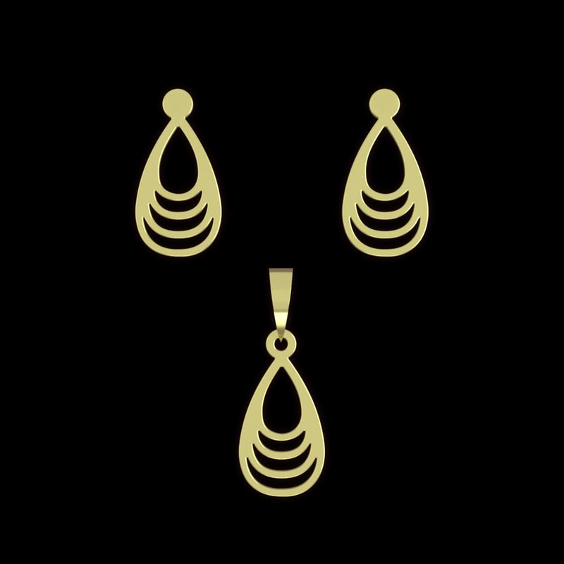 نیم ست طلا 18 عیار زنانه مدوپد مدل اشک کد NA12049