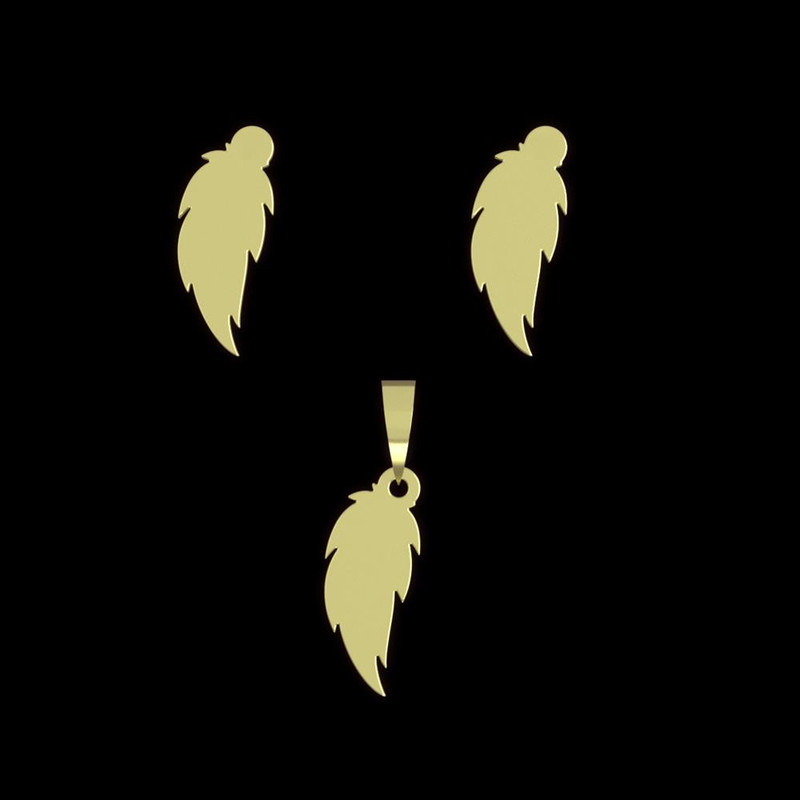 نیم ست طلا 18 عیار زنانه مدوپد مدل پر کد NA12105