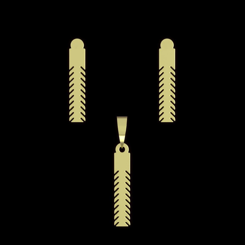 نیم ست طلا 18 عیار زنانه مدوپد مدل اره کد NA12107