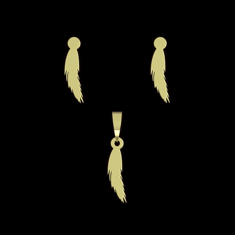 نیم ست طلا 18 عیار زنانه مدوپد مدل پر کد NA12217