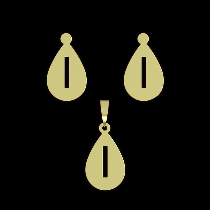 نیم ست طلا 18 عیار زنانه مدوپد مدل حرف i کد NA12252