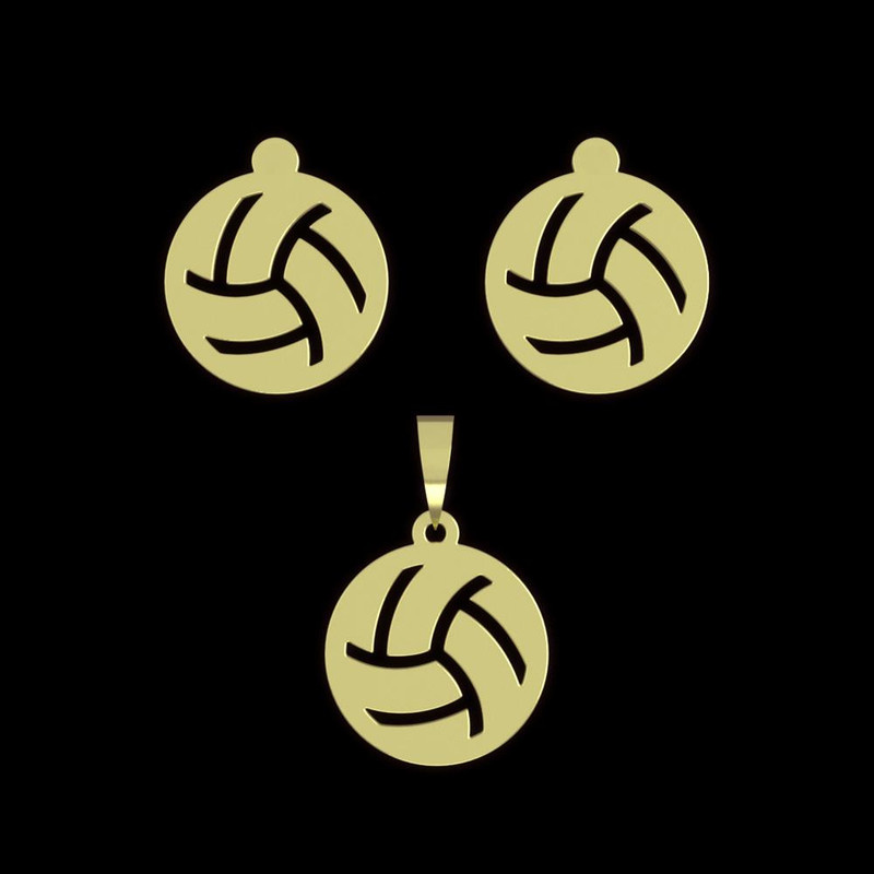 نیم ست طلا 18 عیار زنانه مدوپد مدل توپ والیبال کد NA12257