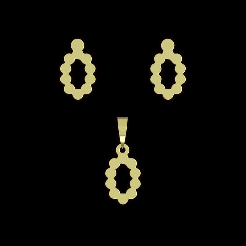 نیم ست طلا 18 عیار زنانه مدوپد مدل حلقه کد NA12259