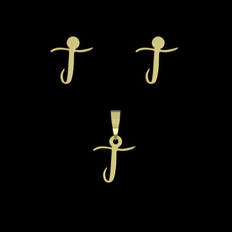 نیم ست طلا 18 عیار زنانه مدوپد مدل حرف t کد NA12340