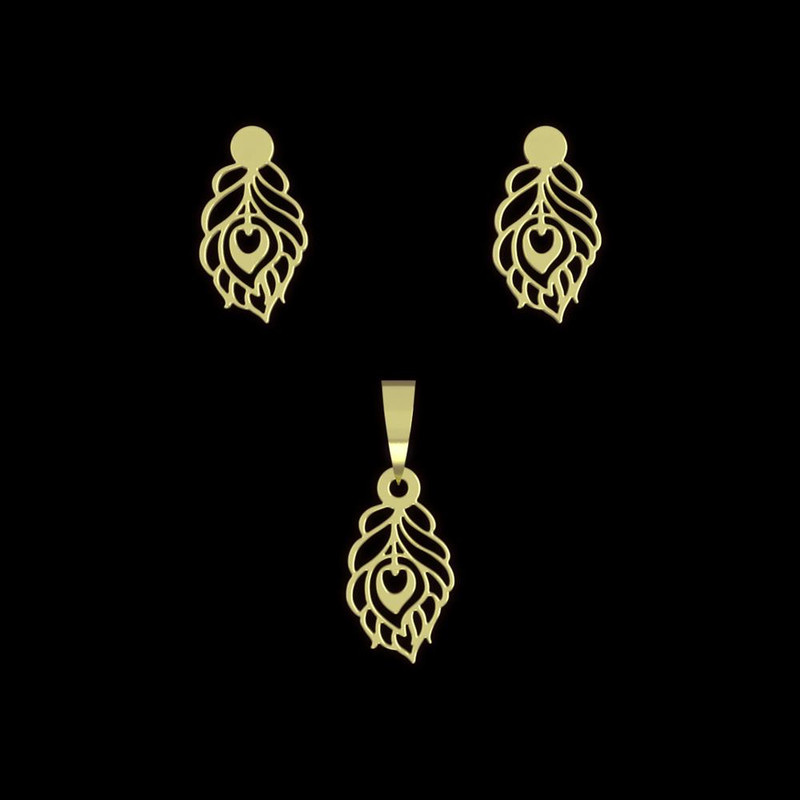 نیم ست طلا 18 عیار زنانه مدوپد مدل هندسی کد NA12372