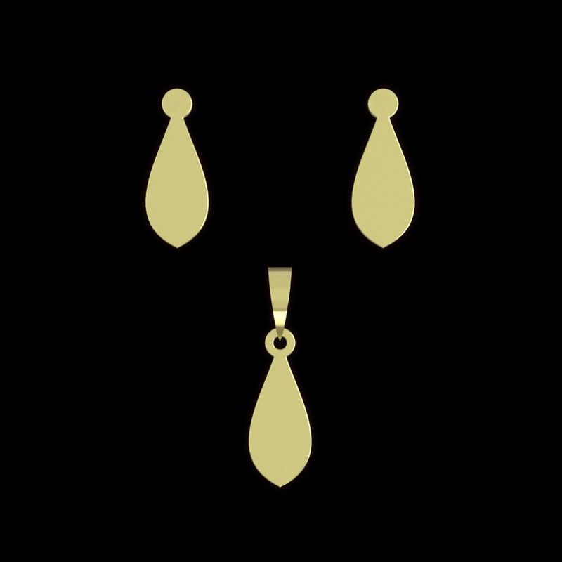 نیم ست طلا 18 عیار زنانه مدوپد مدل اشک کد NA12382