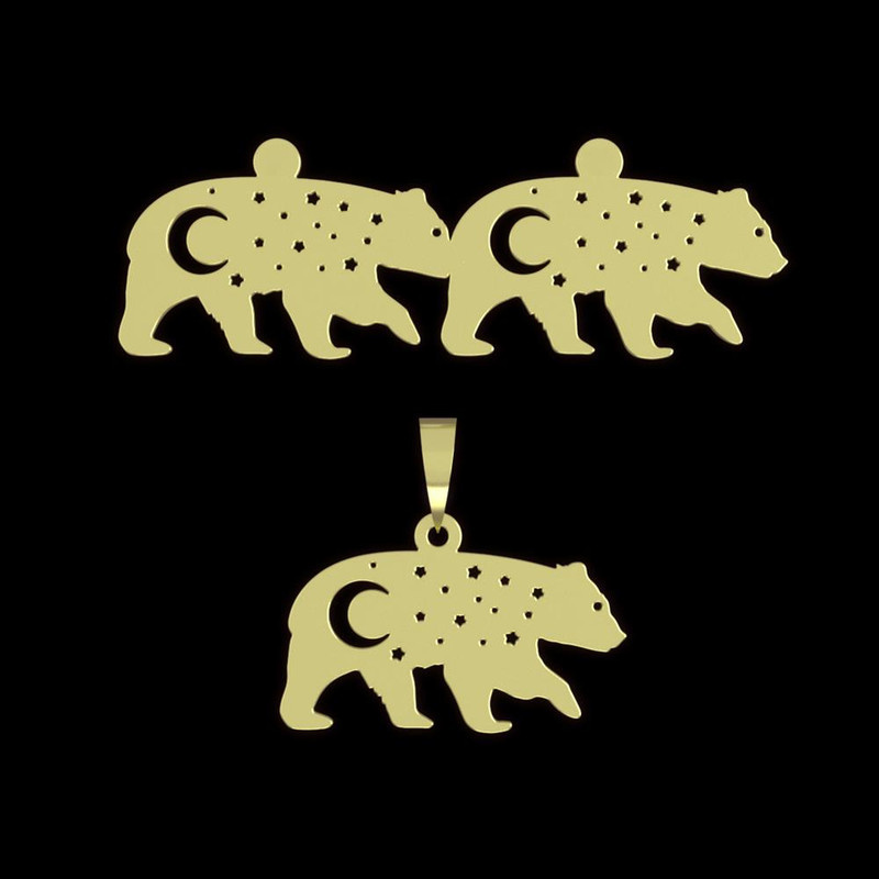 نیم ست طلا 18 عیار زنانه مدوپد مدل خرس کد NA12450