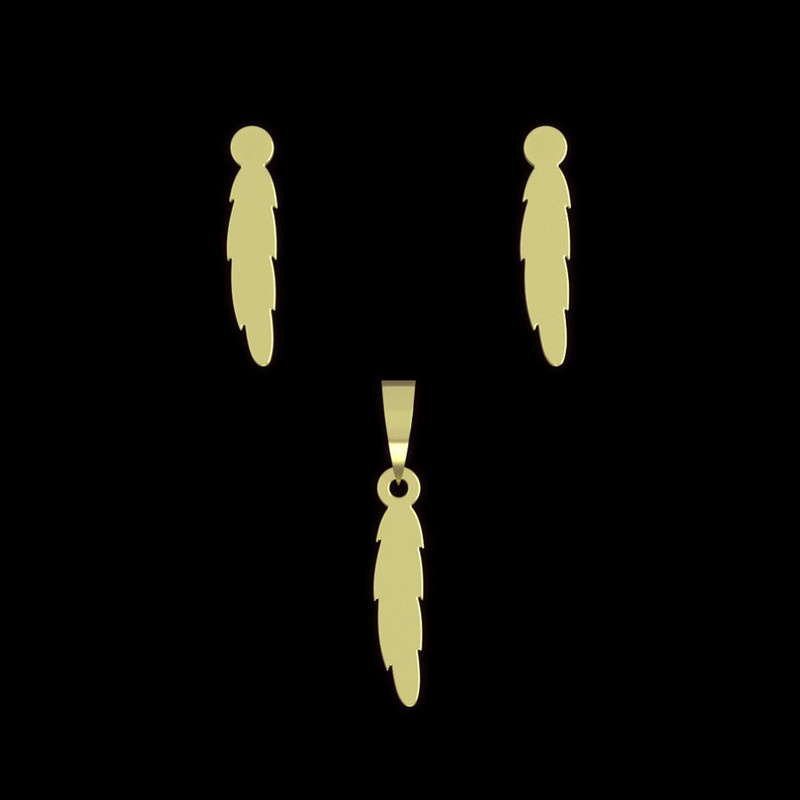 نیم ست طلا 18 عیار زنانه مدوپد مدل پر کد NA12710