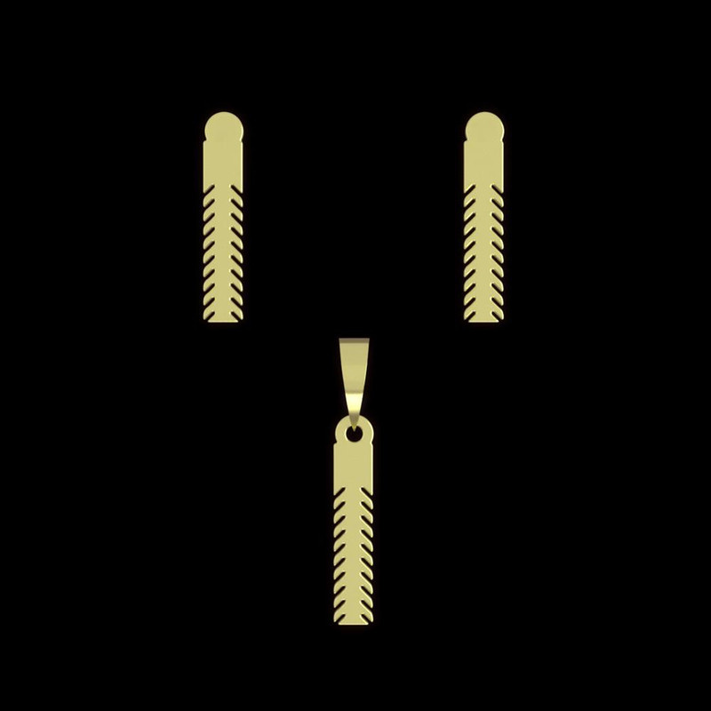 نیم ست طلا 18 عیار زنانه مدوپد مدل تیغ اره کد NA12729