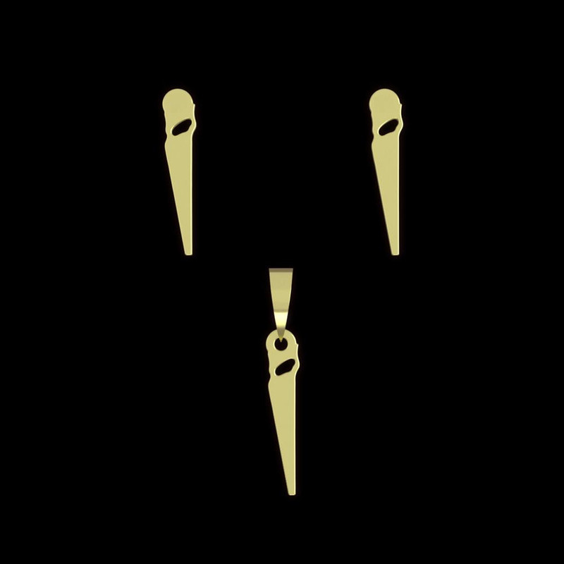 نیم ست طلا 18 عیار زنانه مدوپد مدل اره کد NA12915