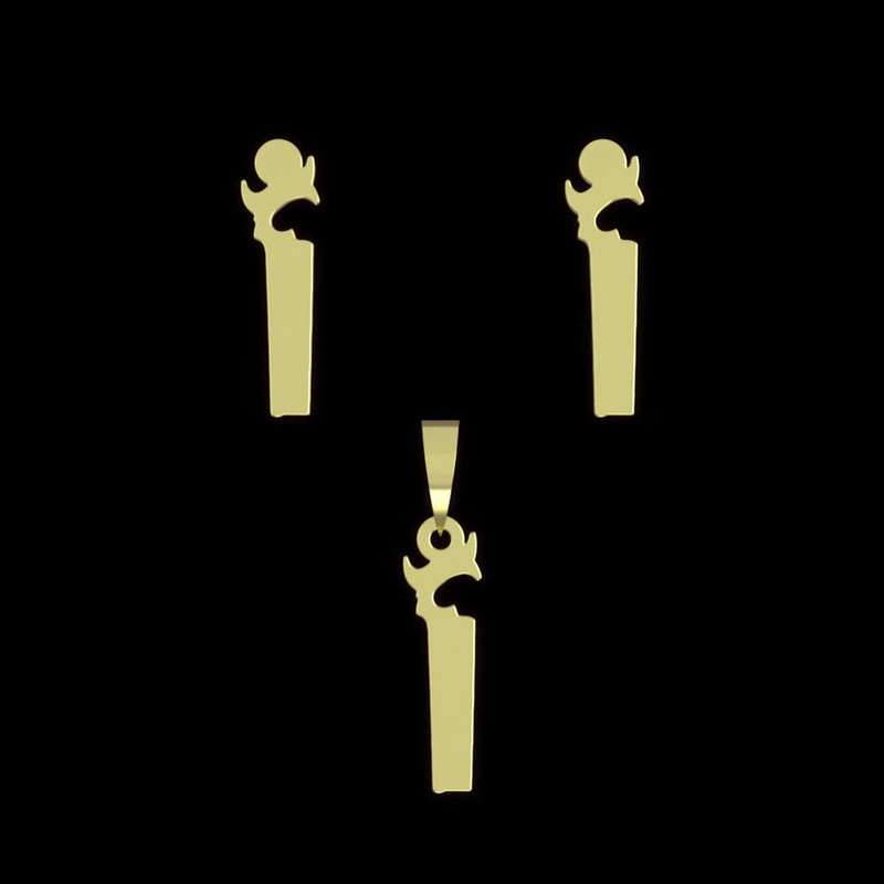 نیم ست طلا 18 عیار زنانه مدوپد مدل اره کد NA12934