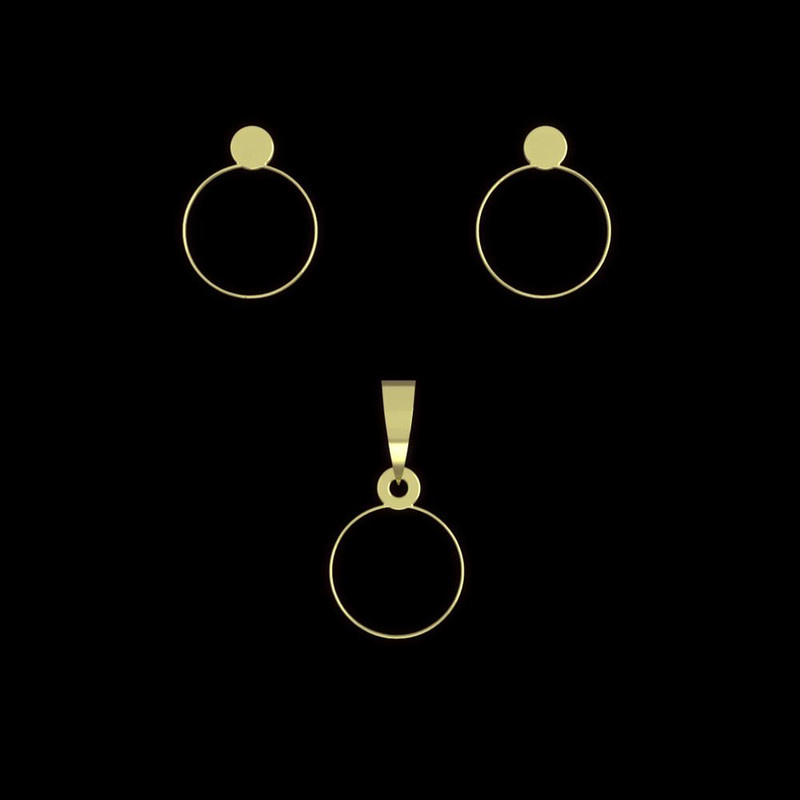 نیم ست طلا 18 عیار زنانه مدوپد مدل دایره کد NA13015