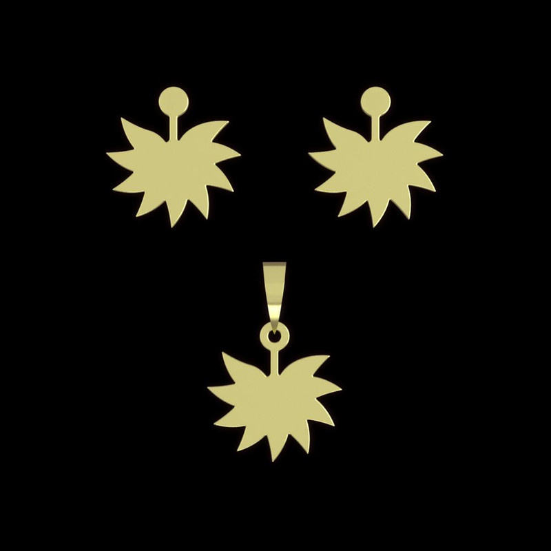 نیم ست طلا 18 عیار زنانه مدوپد مدل برگ کد NA13082