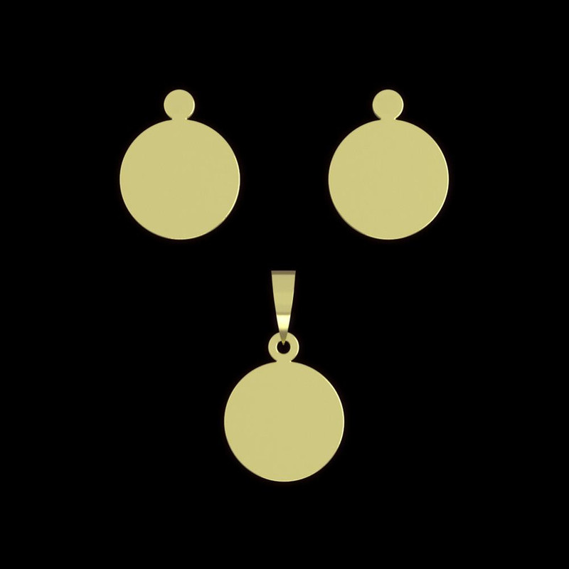 نیم ست طلا 18 عیار زنانه مدوپد مدل دایره کد NA13090