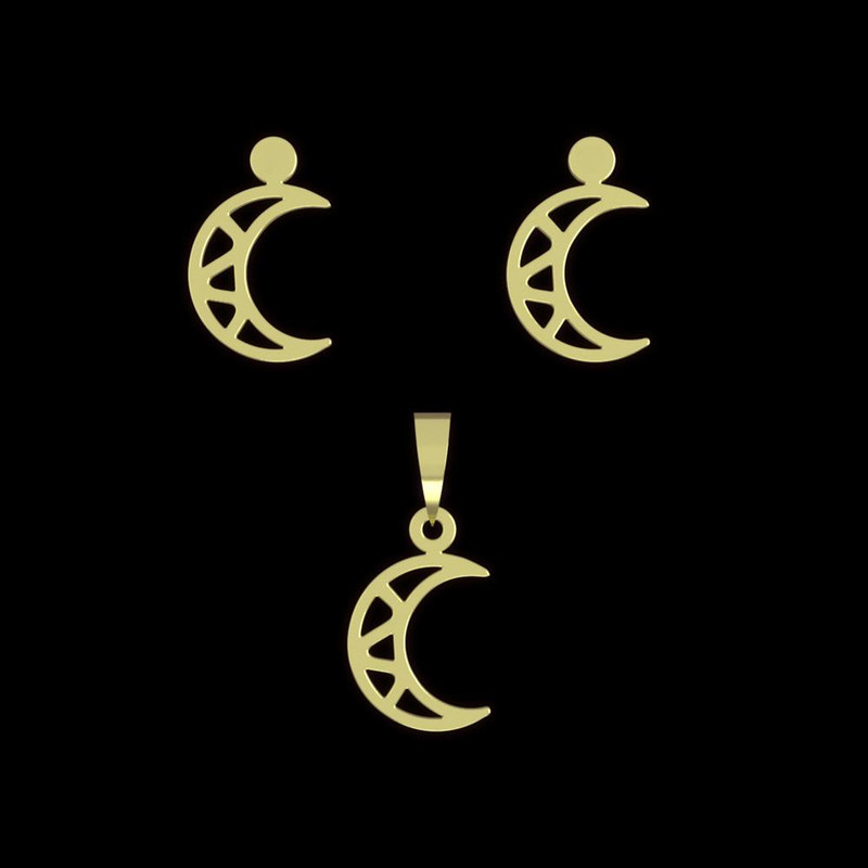 نیم ست طلا 18 عیار زنانه مدوپد مدل ماه کد NA13812