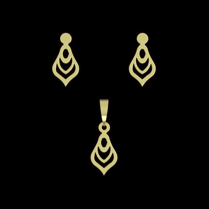 نیم ست طلا 18 عیار زنانه مدوپد مدل هندسی کد NA13832