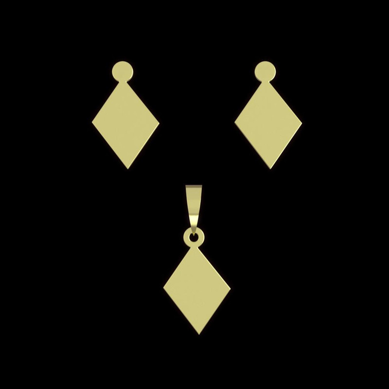 نیم ست طلا 18 عیار زنانه مدوپد مدل لوزی کد NA13954