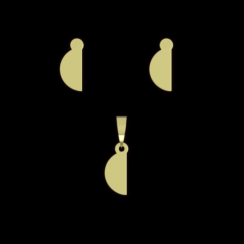 نیم ست طلا 18 عیار زنانه مدوپد مدل نیم دایره کد NA14308