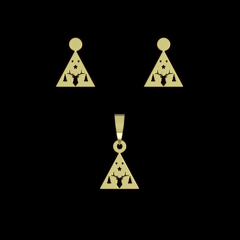 نیم ست طلا 18 عیار زنانه مدوپد مدل گوزن کد NA14432