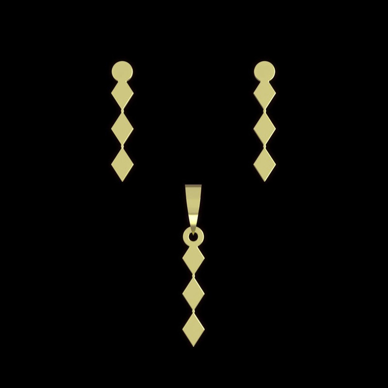 نیم ست طلا 18 عیار زنانه مدوپد مدل هندسی کد NA14439