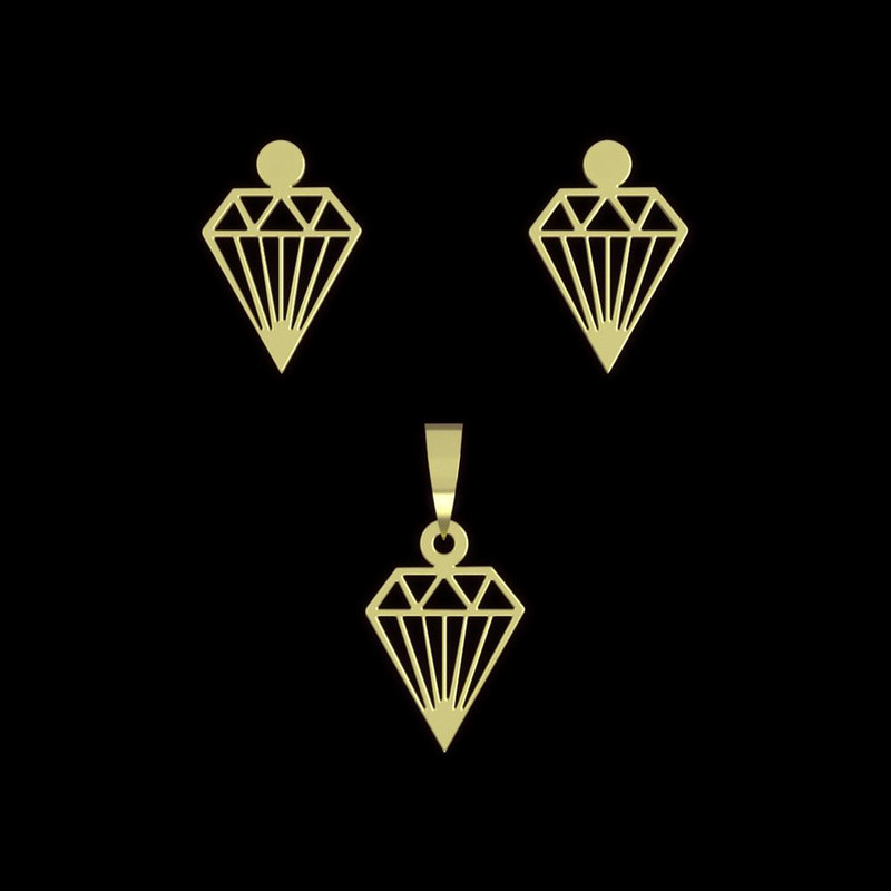 نیم ست طلا 18 عیار زنانه مدوپد مدل الماس کد NA14645