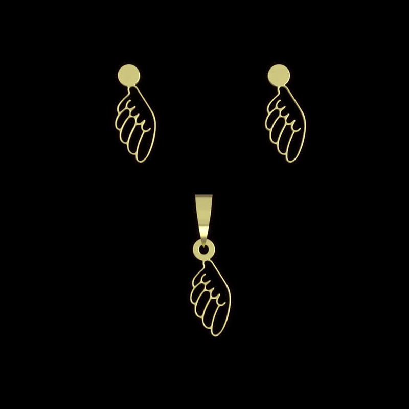 نیم ست طلا 18 عیار زنانه مدوپد مدل پر کد NA14658