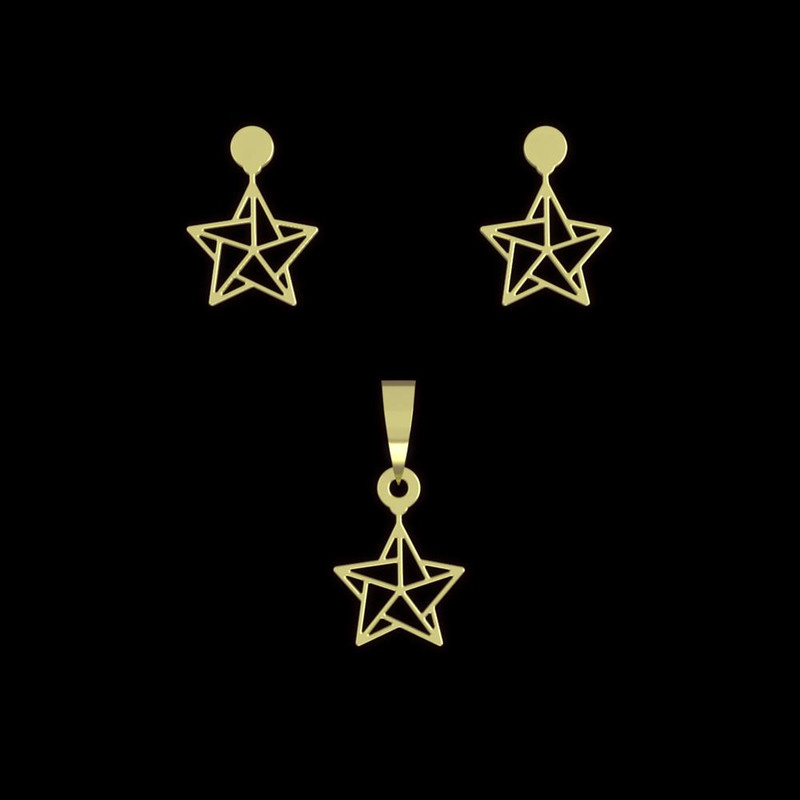 نیم ست طلا 18 عیار زنانه مدوپد مدل ستاره کد NA14705