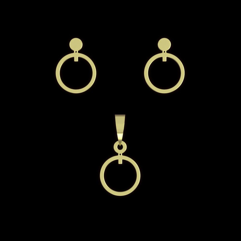 نیم ست طلا 18 عیار زنانه مدوپد مدل دایره کد NA14756