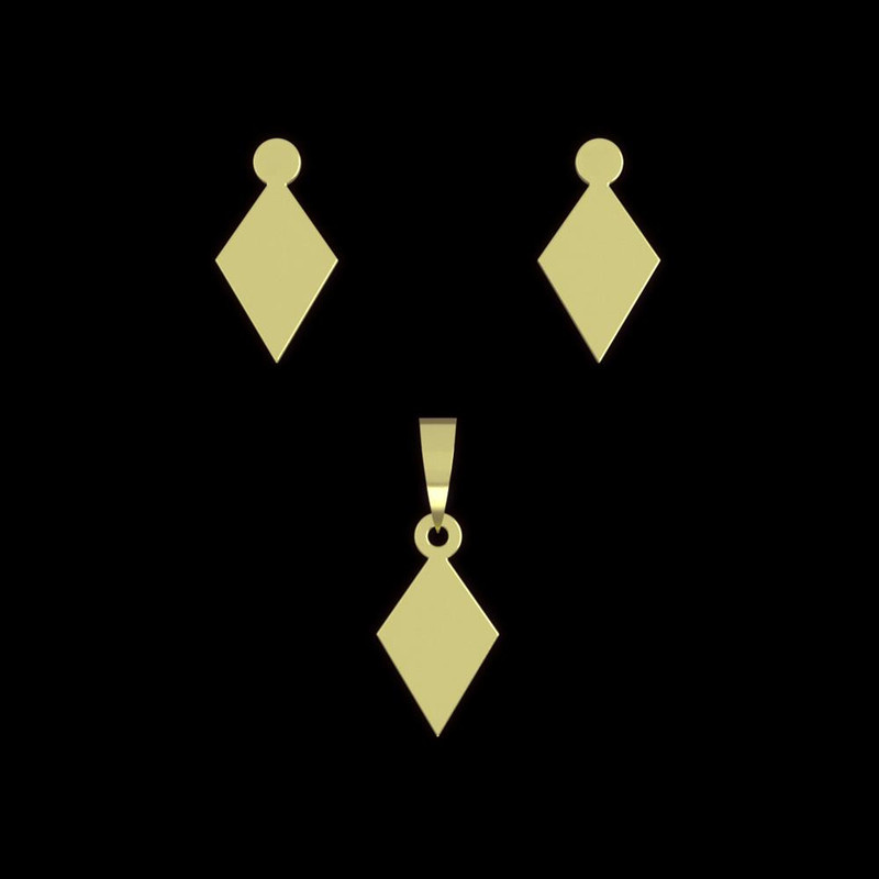 نیم ست طلا 18 عیار زنانه مدوپد مدل لوزی کد NA14869