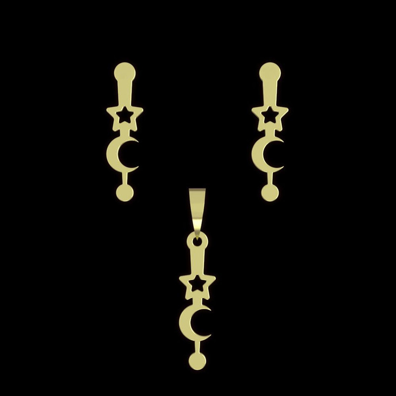 نیم ست طلا 18 عیار زنانه مدوپد مدل ماه کد NA14992