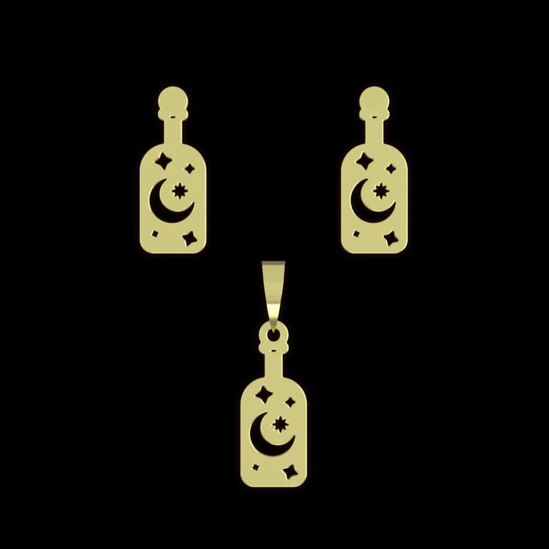 نیم ست طلا 18 عیار زنانه مدوپد مدل ماه کد NA15003