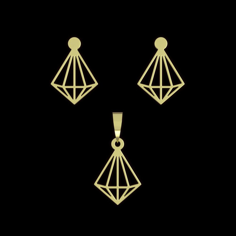 نیم ست طلا 18 عیار زنانه مدوپد مدل الماس کد NA15014