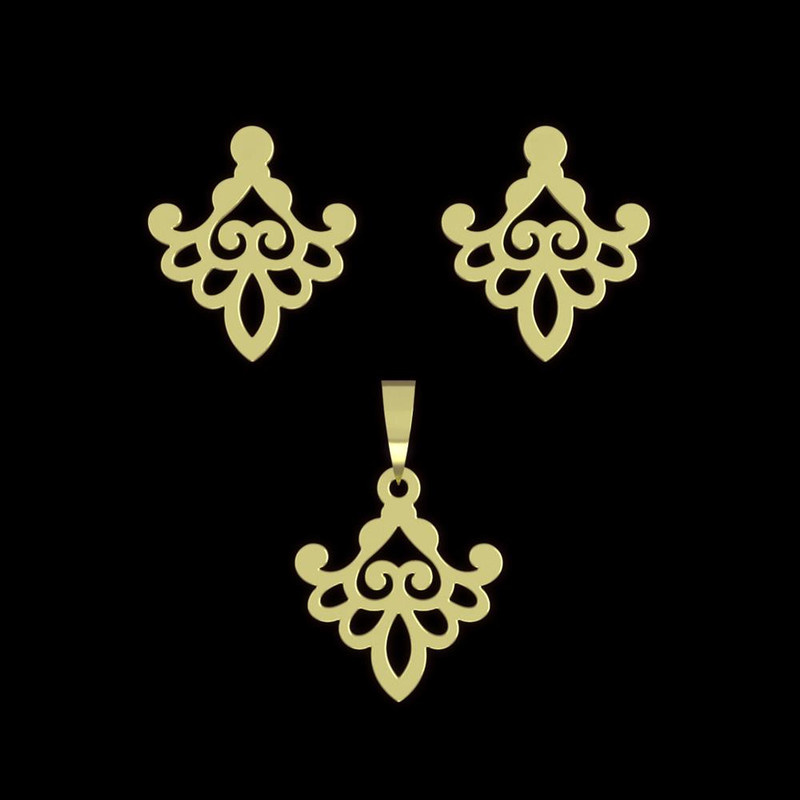 نیم ست طلا 18 عیار زنانه مدوپد مدل اسلیمی کد NA15241