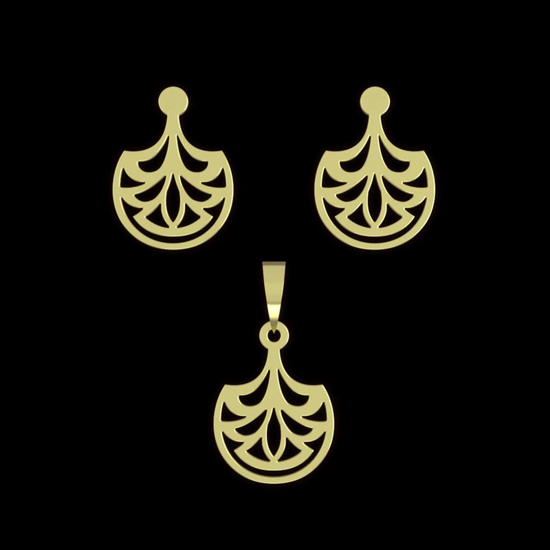 نیم ست طلا 18 عیار زنانه مدوپد مدل اسلیمی کد NA15282