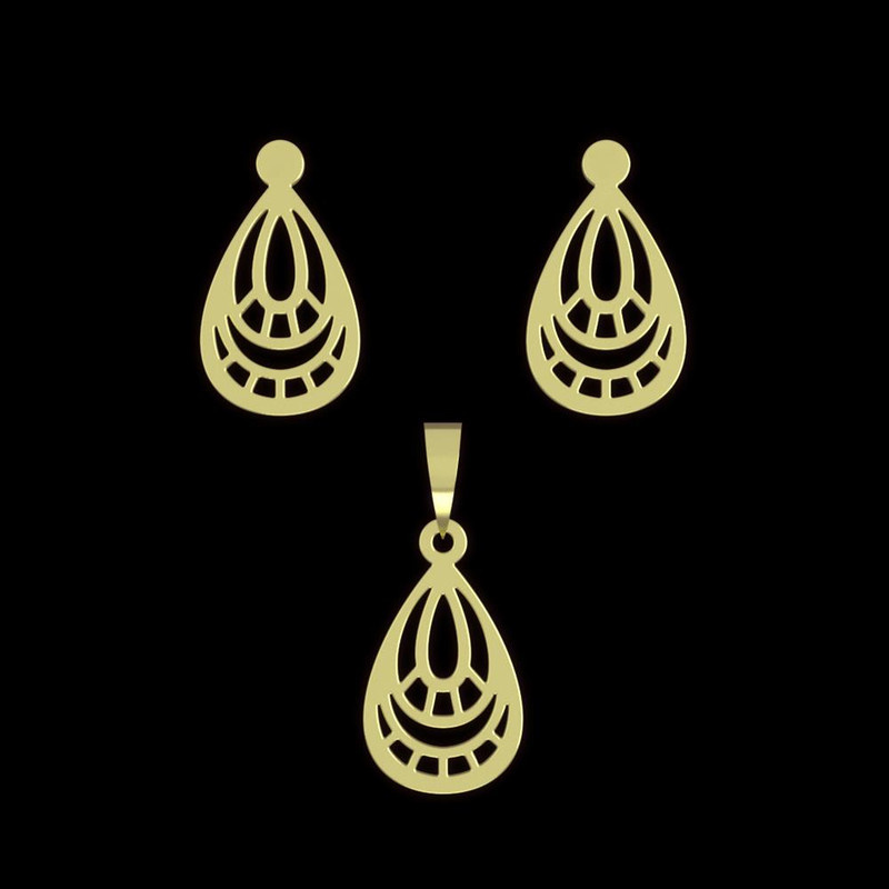 نیم ست طلا 18 عیار زنانه مدوپد مدل اسلیمی کد NA15334