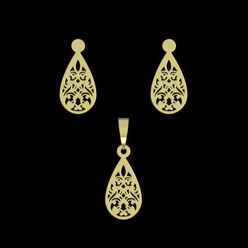 نیم ست طلا 18 عیار زنانه مدوپد مدل اسلیمی کد NA15338