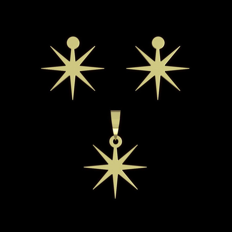 نیم ست طلا 18 عیار زنانه مدوپد مدل ستاره کد NA15494