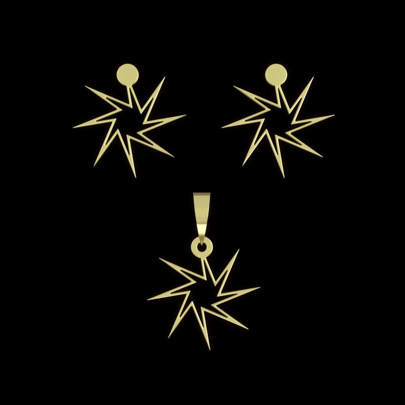 نیم ست طلا 18 عیار زنانه مدوپد مدل ستاره کد NA15561