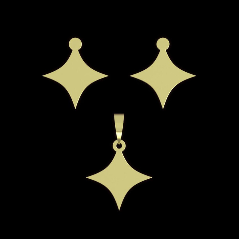 نیم ست طلا 18 عیار زنانه مدوپد مدل ستاره کد NA15575