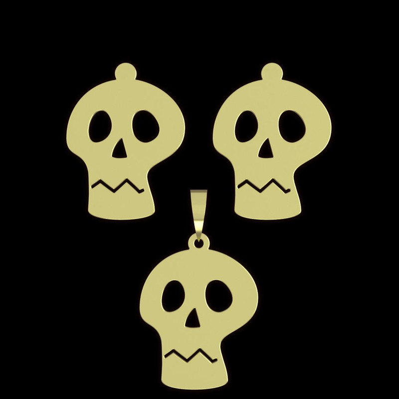 نیم ست طلا 18 عیار زنانه مدوپد مدل جمجمه کد NA15706