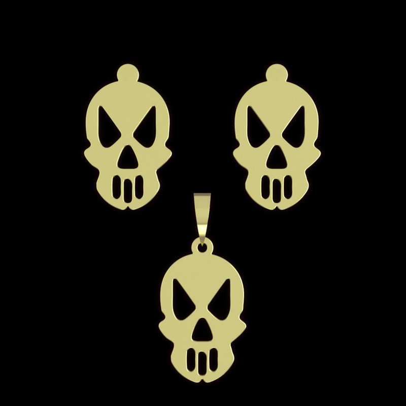 نیم ست طلا 18 عیار زنانه مدوپد مدل جمجمه کد NA15709