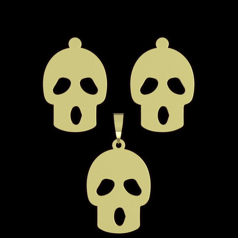 نیم ست طلا 18 عیار زنانه مدوپد مدل جمجمه کد NA15711