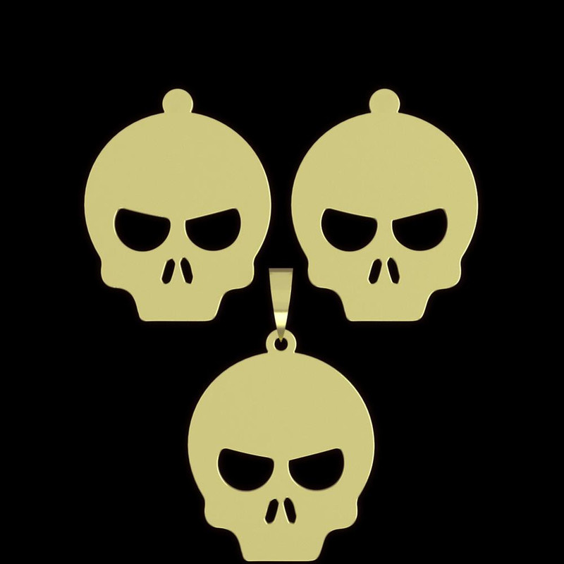 نیم ست طلا 18 عیار زنانه مدوپد مدل جمجمه کد NA15712