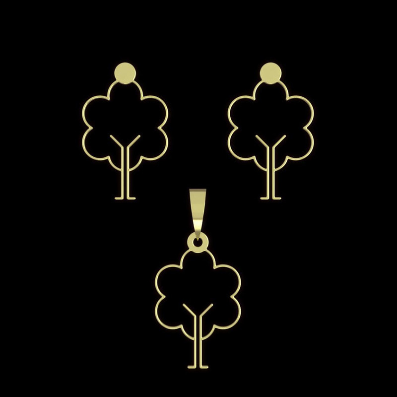 نیم ست طلا 18 عیار زنانه مدوپد مدل درخت کد NA15760