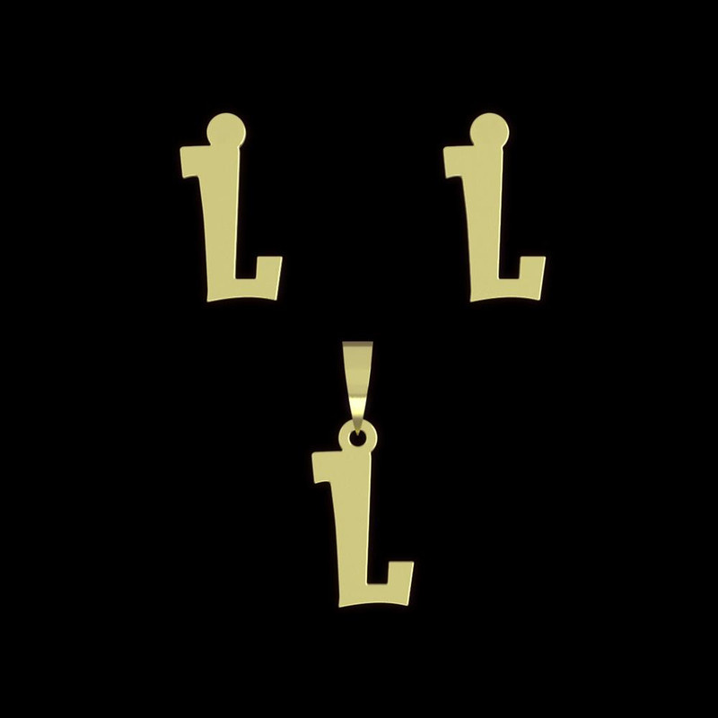 نیم ست طلا 18 عیار زنانه مدوپد مدل حرف L کد NA16625